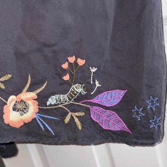 Johnny Was Charcoal Floral Embroidered Midi Dress - Picture 5 of 7